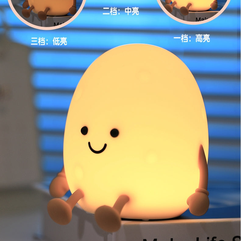 Cartoon Rabbit Night Lamp – RGB LED, Touch &amp; Rechargeable